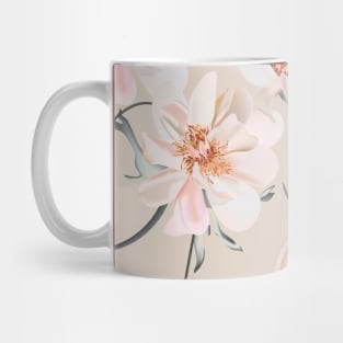 Peony 3d pattern beige Mug